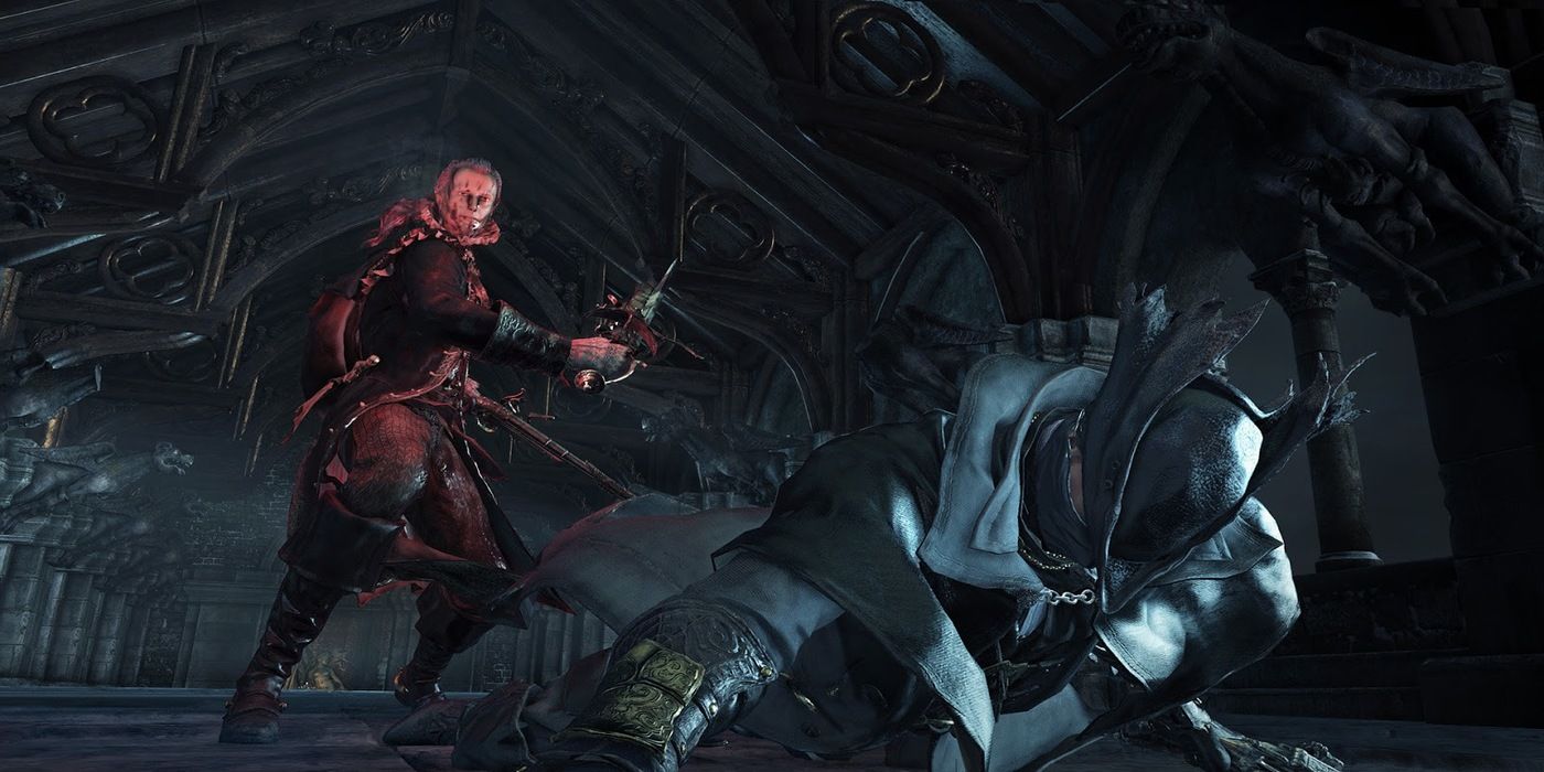 Bloodborne Screenshot Of One Character Hitting Another