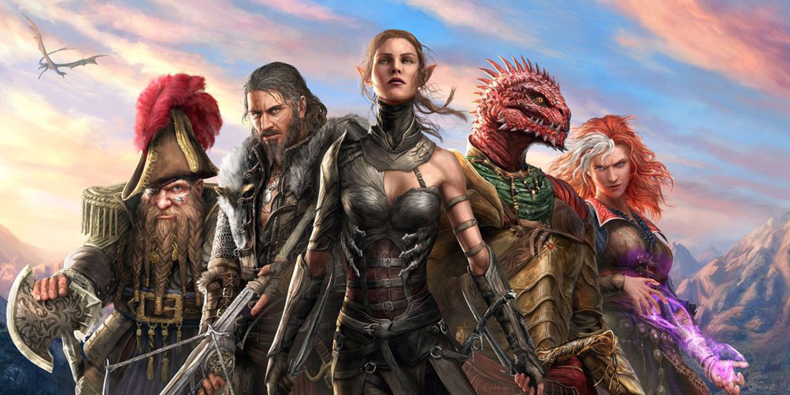 Divinity Original Sin 2 main characters in front of a landscape