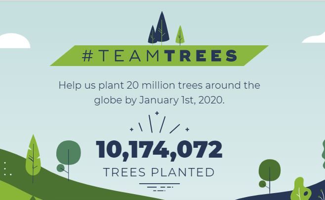 #TeamTrees 10M Trees Planted