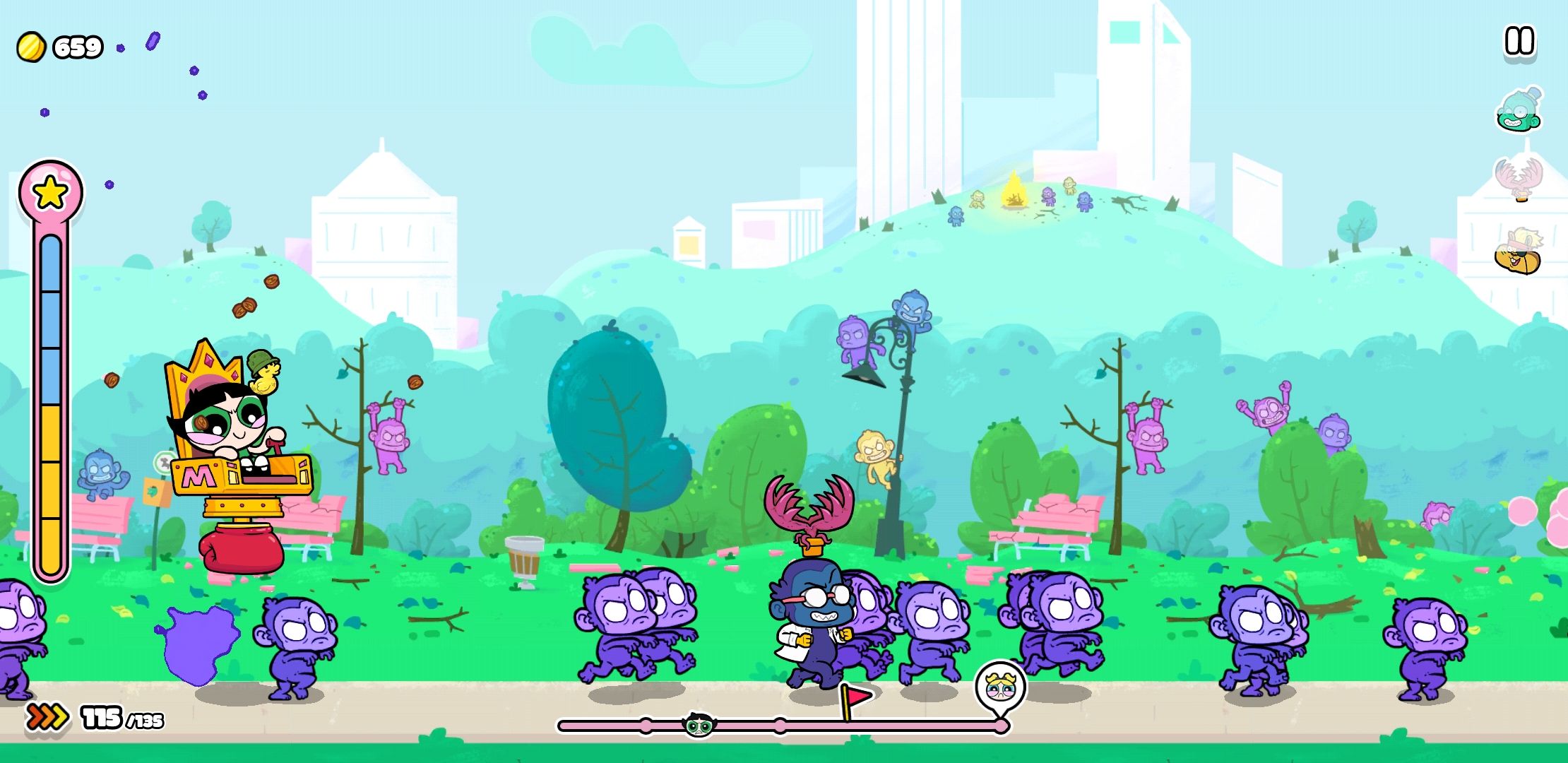 The Powerpuff Girls Monkey Mania Review Angry Birds Meets Robot Unicorn Attack