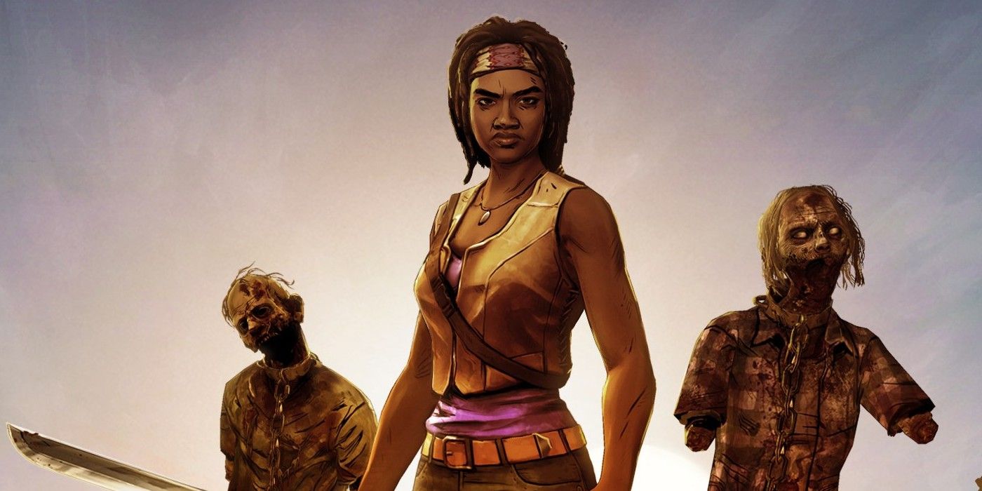 Telltale The Walking Dead Michonne Screenshot Of titular character with walkers