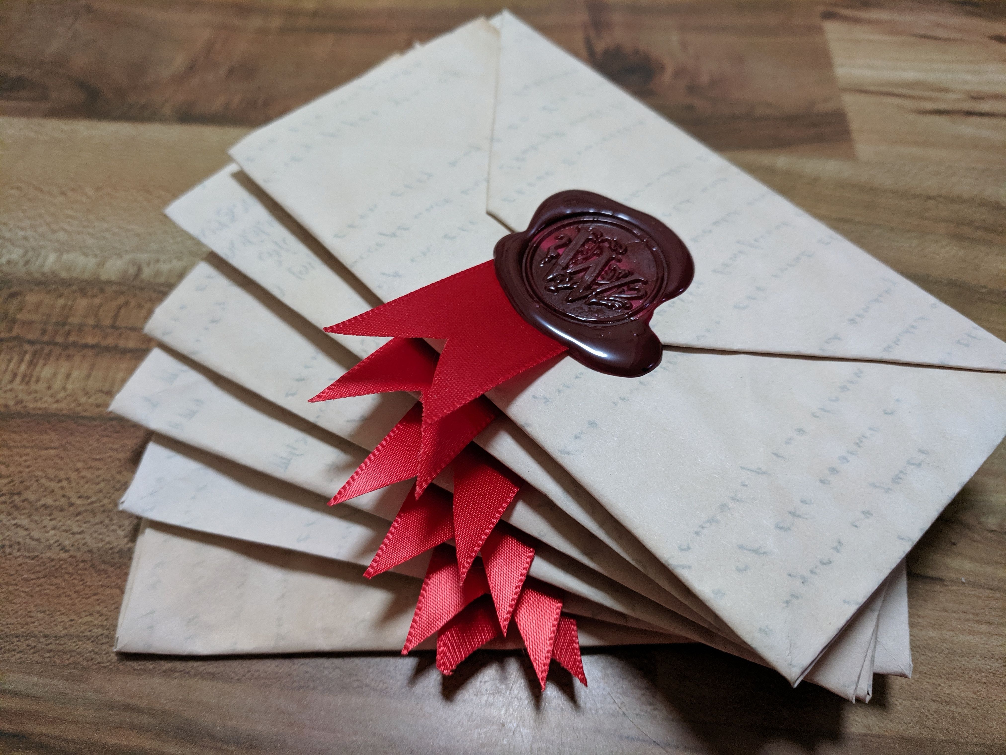 Stack of letters with wax seals