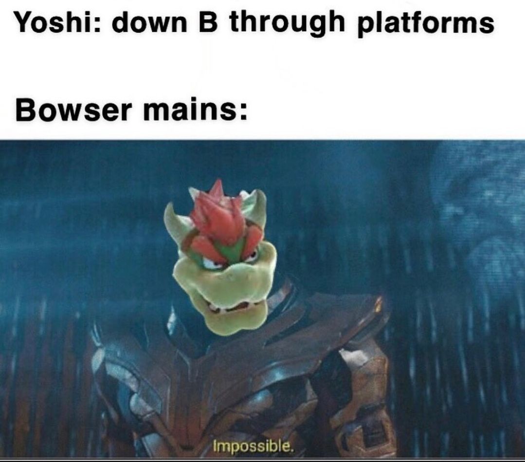 Down b through platforms smash memes