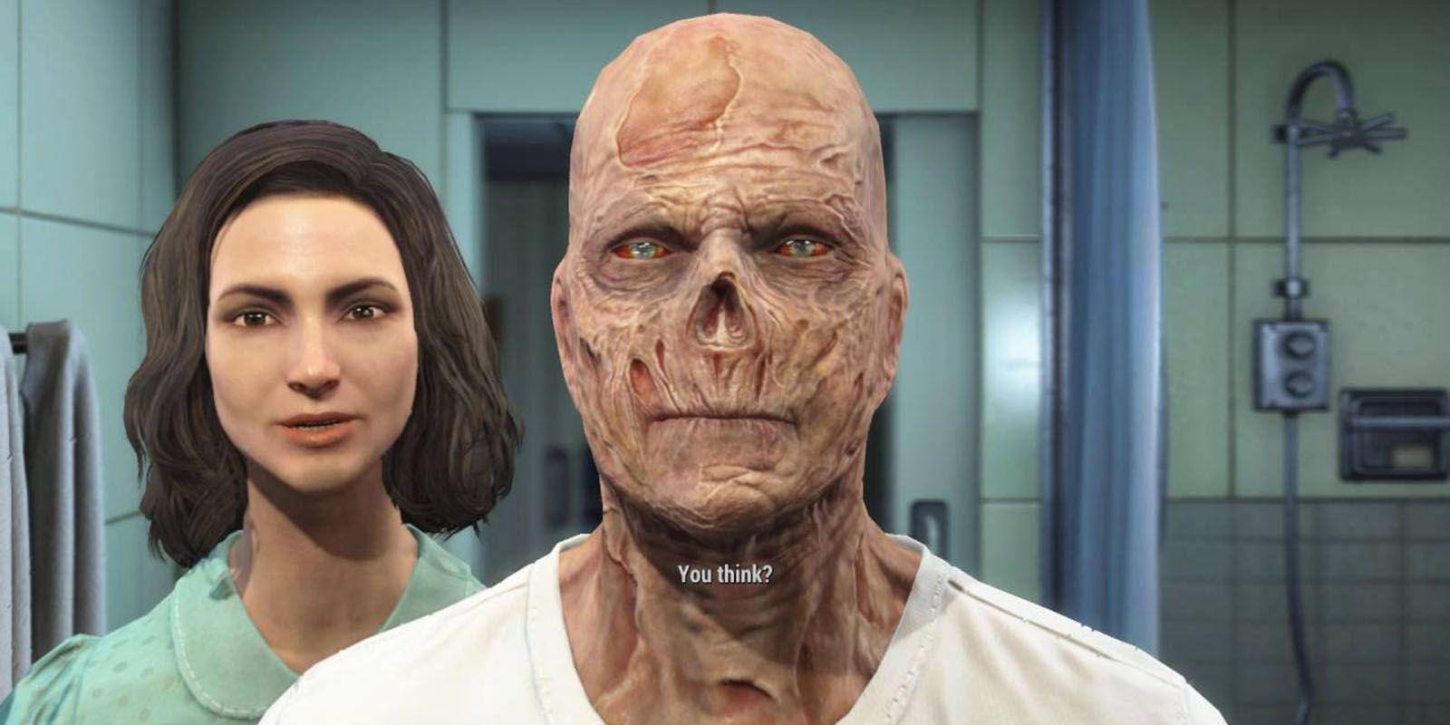A ghoul face during character creation in Fallout 4
