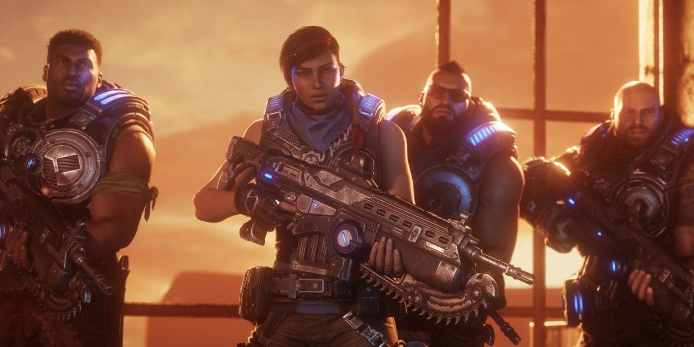 Gears 5 Screenshot Of Del, Kait, Fahz, and JD