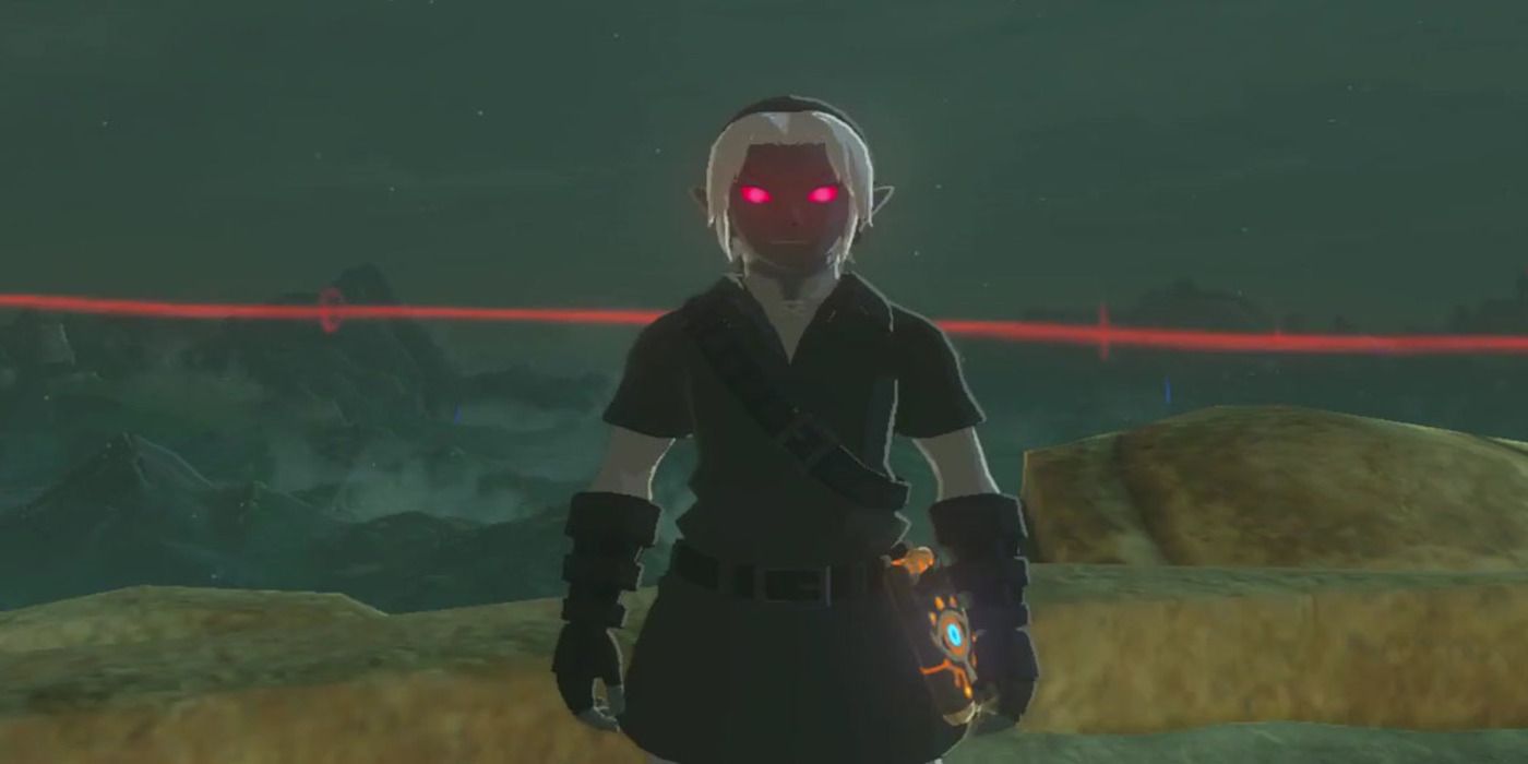 Link in Breath of the Wild with glowing red eyes