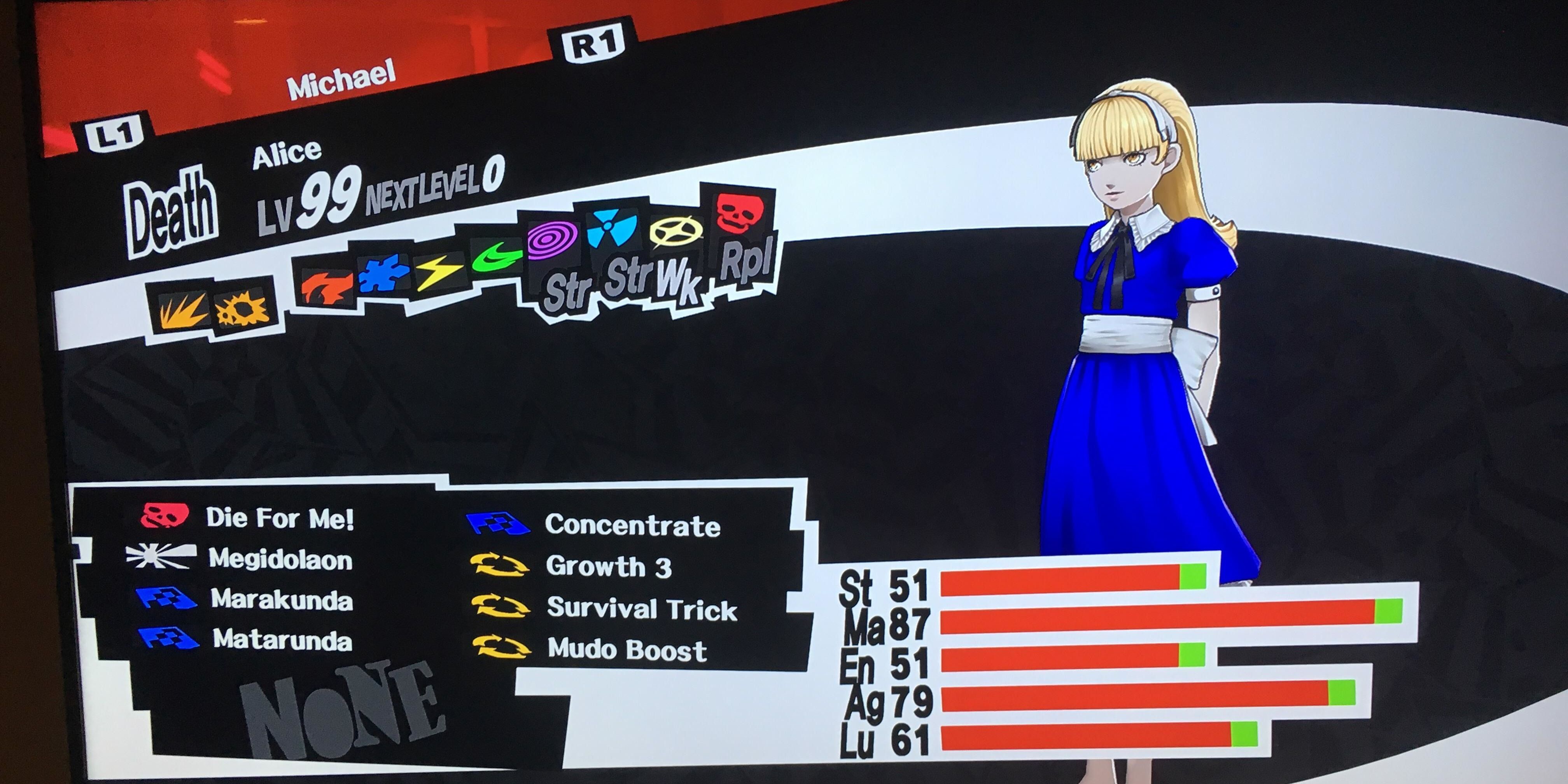 Alice Persona 5 Stat Page