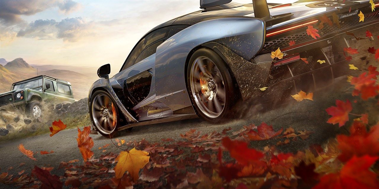 Forza Horizon 4 Promo Image Of Car With Leaves