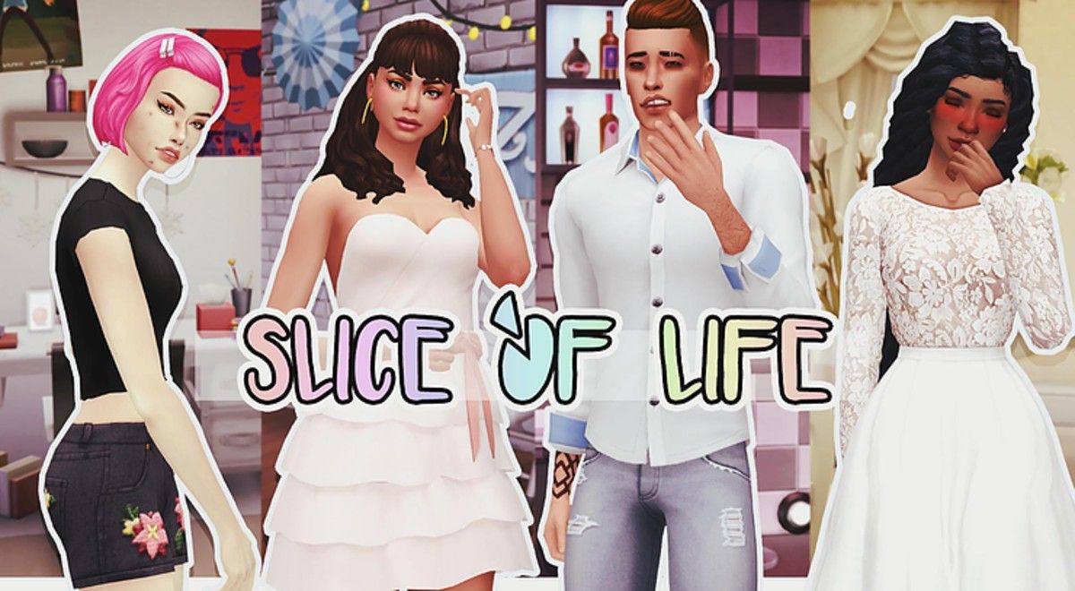 4 sims from the slice of life mod