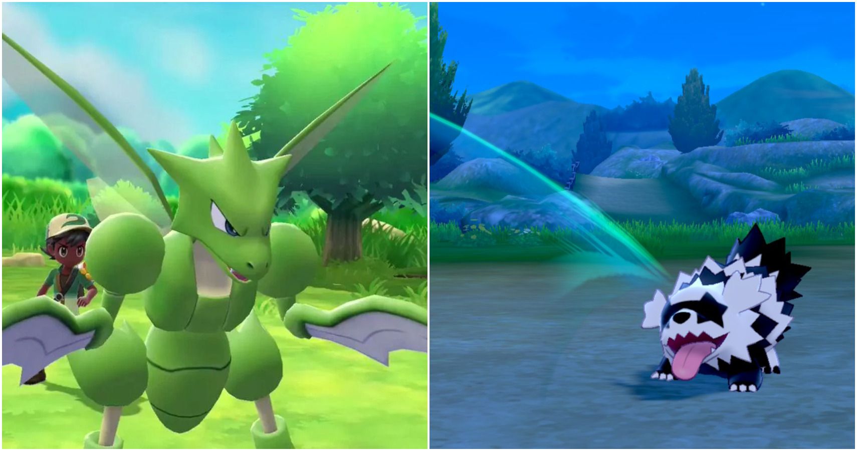 Pokemon Lets Go Scyther False Swipe Zigzagoon