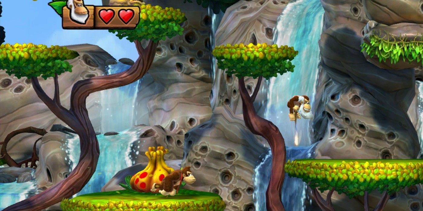 Donkey Kong Country Tropical Freeze gameplay screenshot of jungle