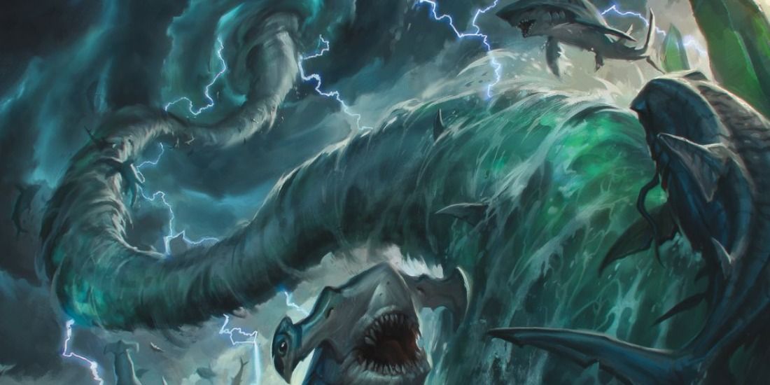 Full art of Shark Typhoon from Magic the Gathering