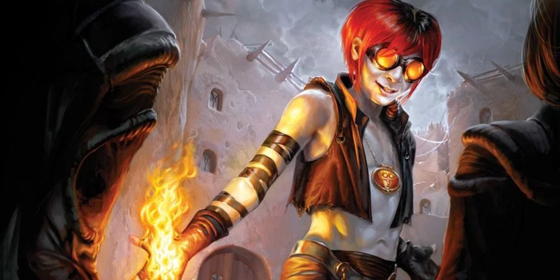 Full art of Young Pyromancer from Magic the Gathering