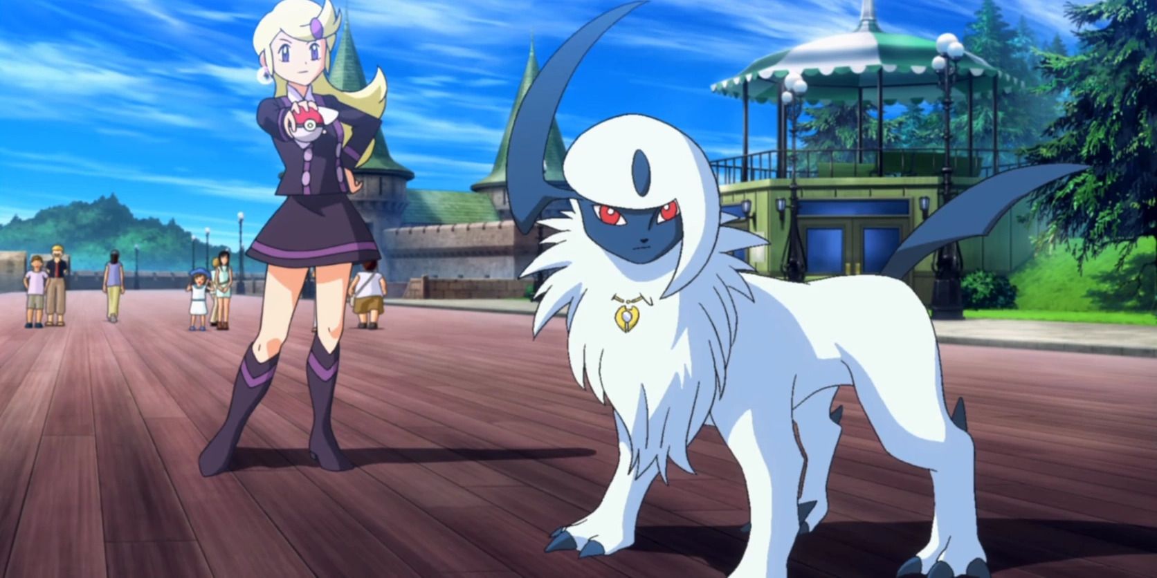 Pokemon Anime Absol and Trainer