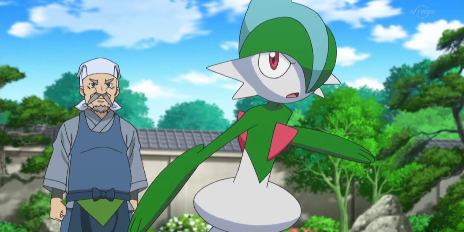 Pokemon Anime Gallade and Trainer