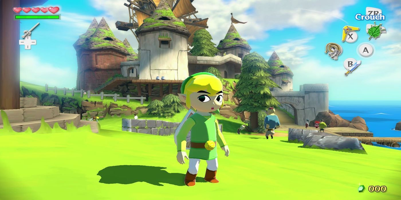 Toon Link looks over his shoulder on an island