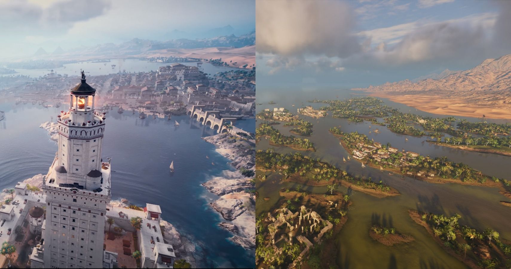 Assassins Creed Origins Egypt - Game Vs Real locations