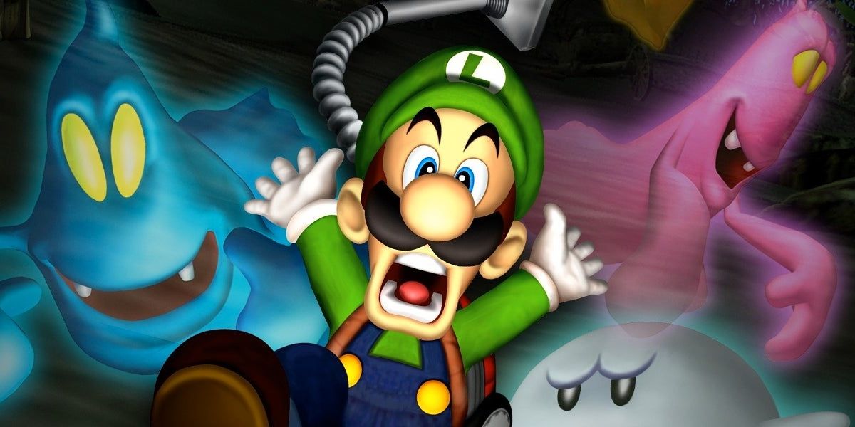 Luigi's Mansion 3 Luigi terrified by ghosts in promo art