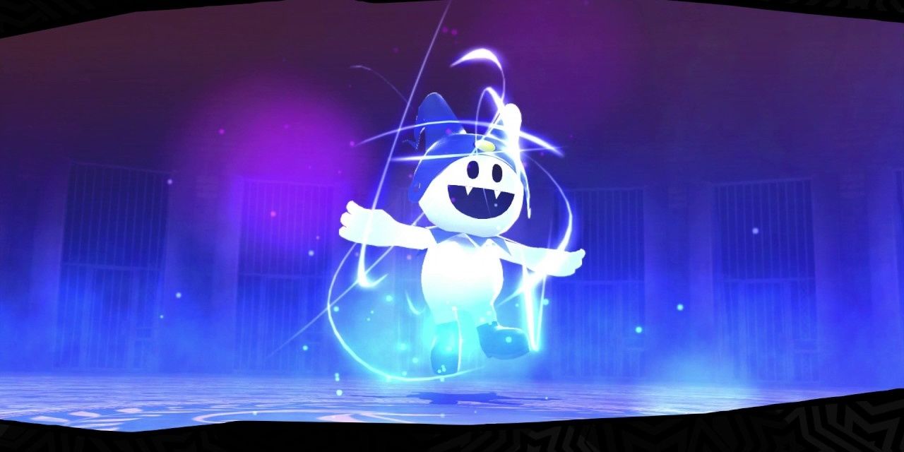 Jack Frost Shadow on a blue background in Persona 5
