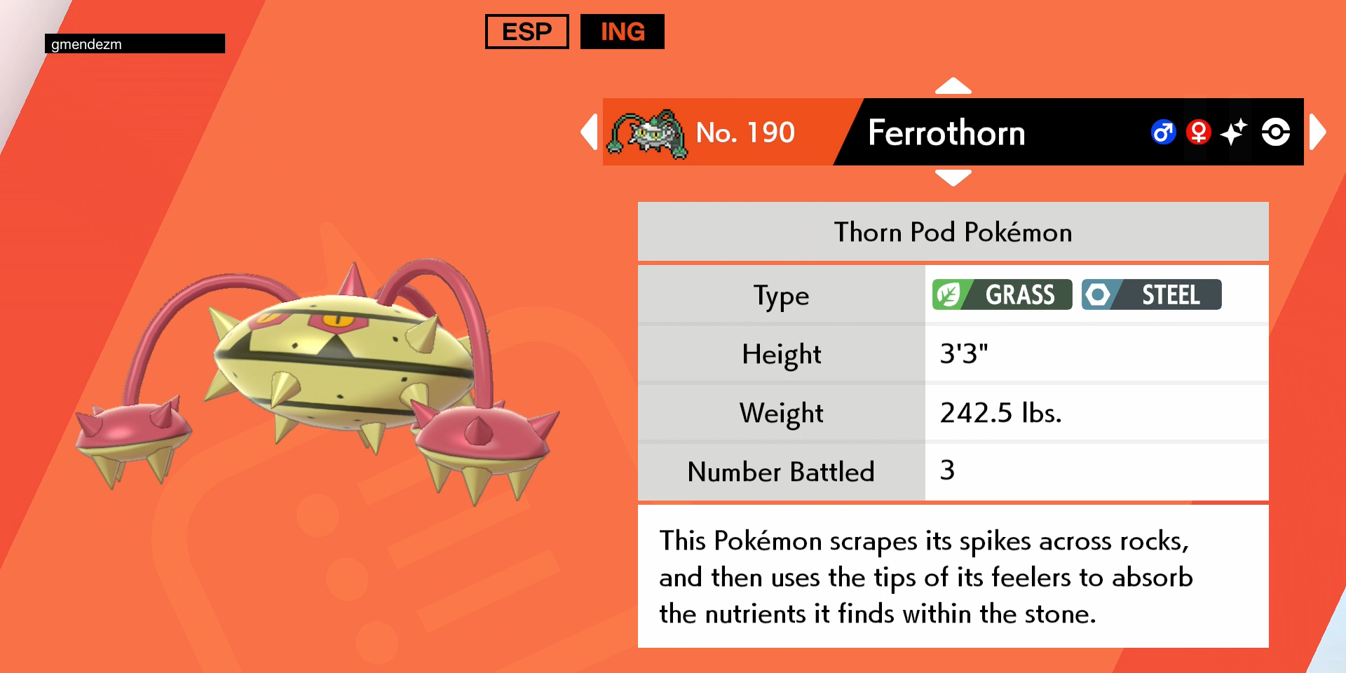 shiny ferrothorn pokemon