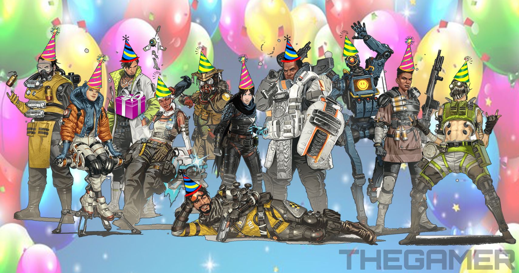 Apex Legends Characters in Birthday Hats