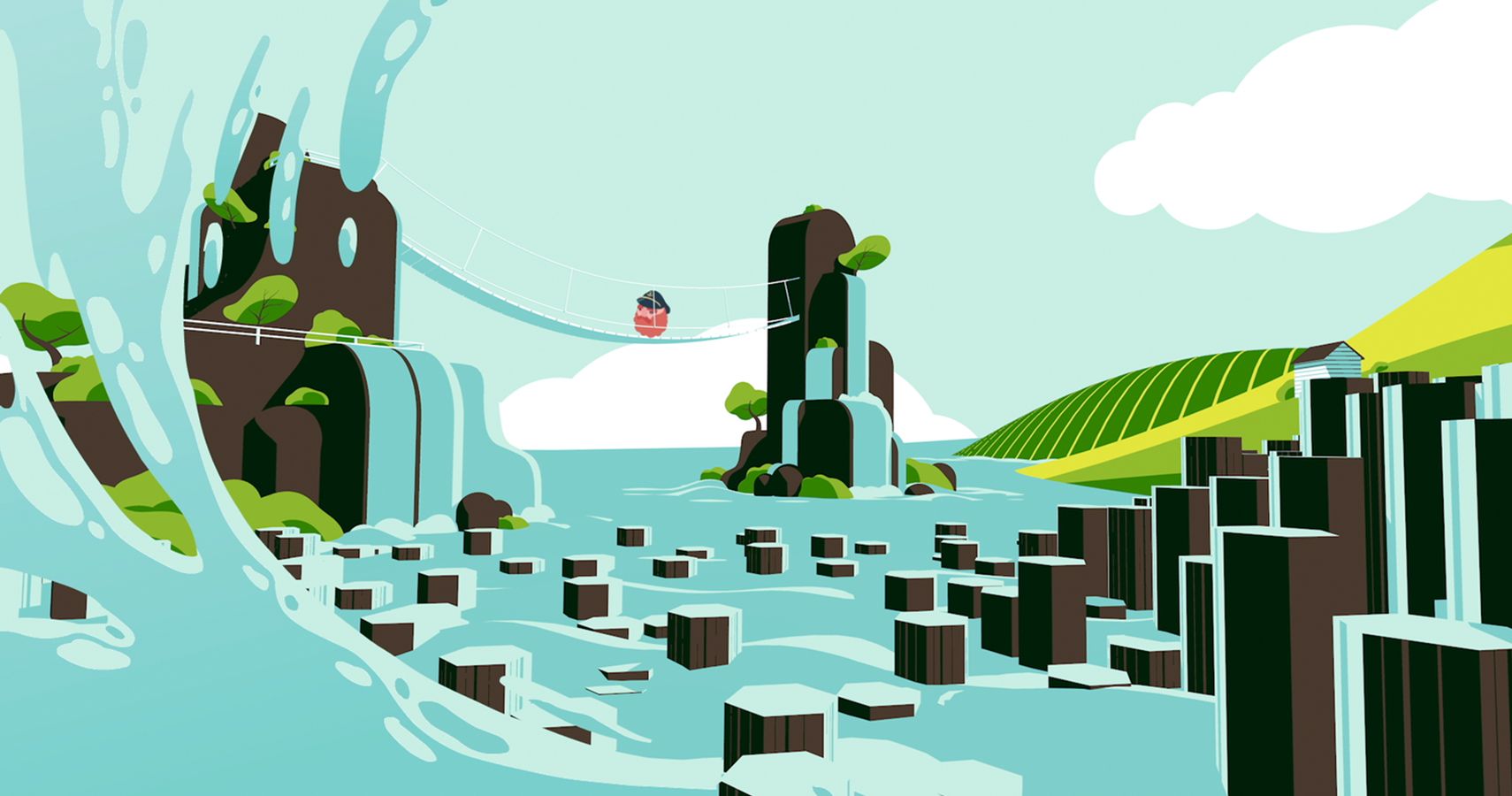 Dots and Co Animation Still of Captain in Water Setting