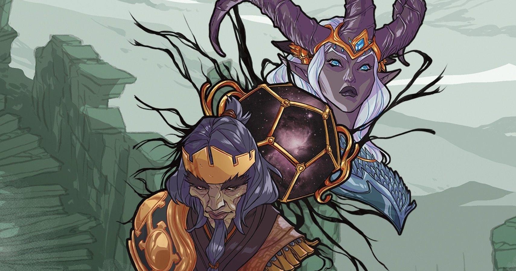 Official Cover Art Of Explorer's Guide To Wildemount Two Villainous Characters And Artifact