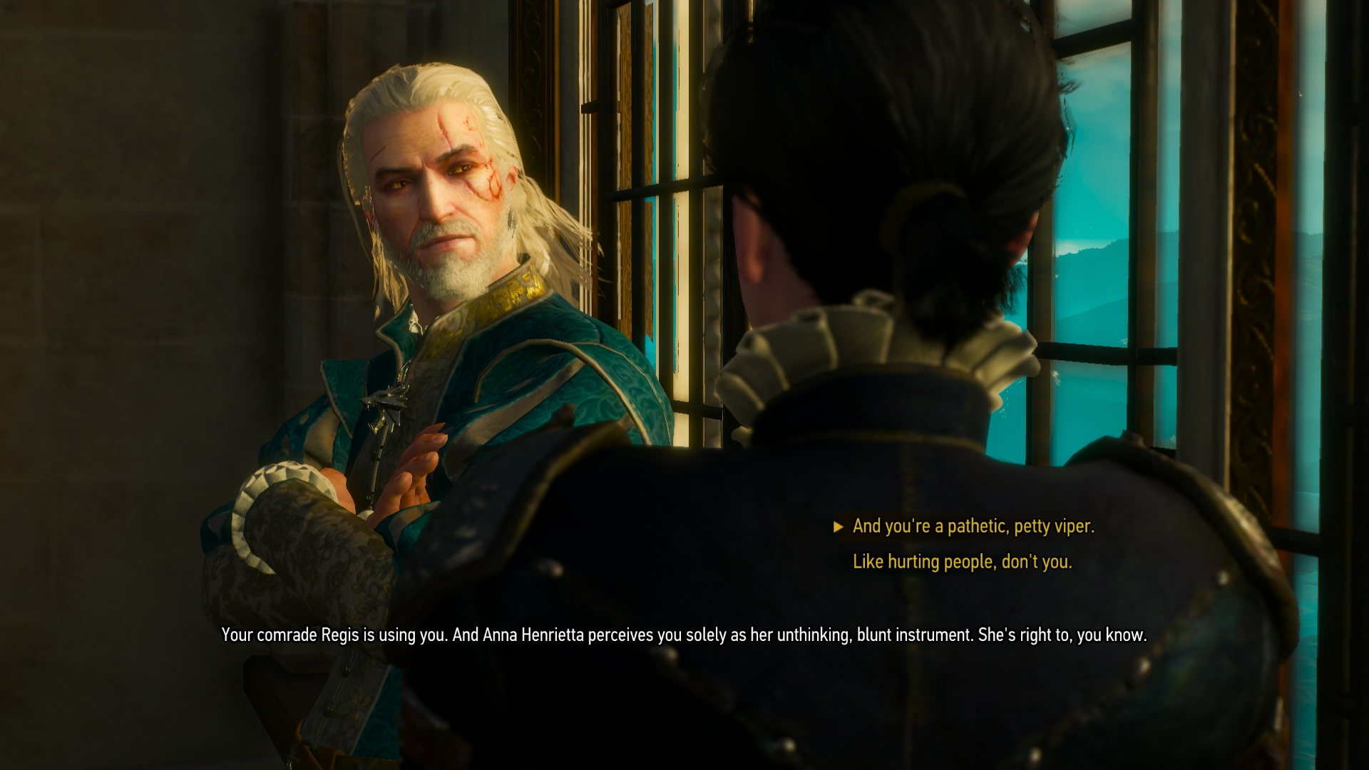 Witcher 3 Screenshot Of Geralt Insulting Syanna