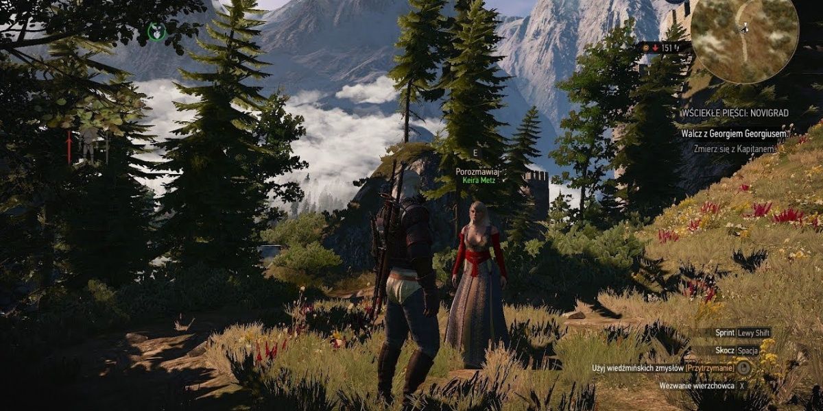 Keira Metz and Geralt at Kaer Morhen
