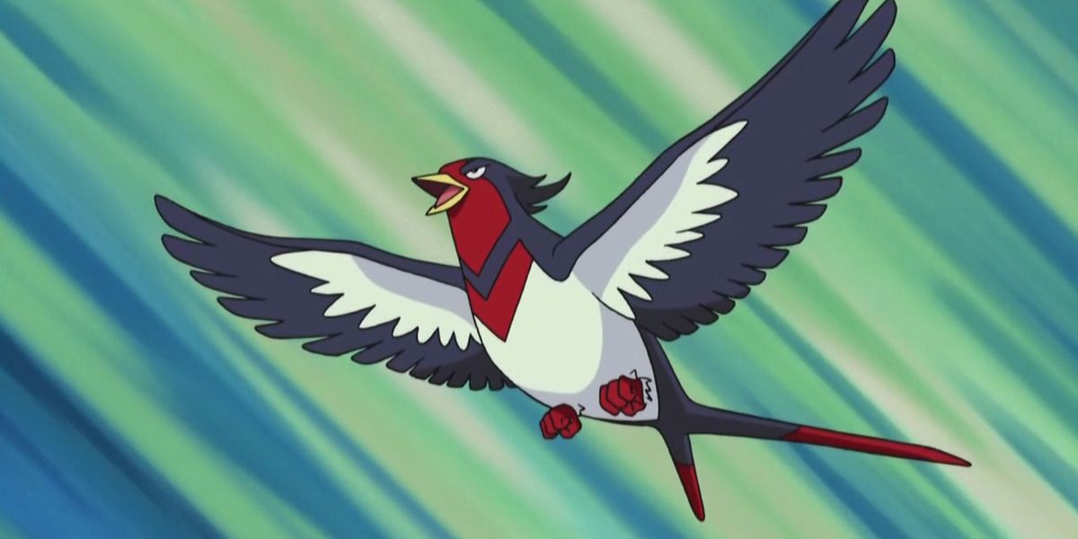 Pokemon Anime Swellow Flying In Battle