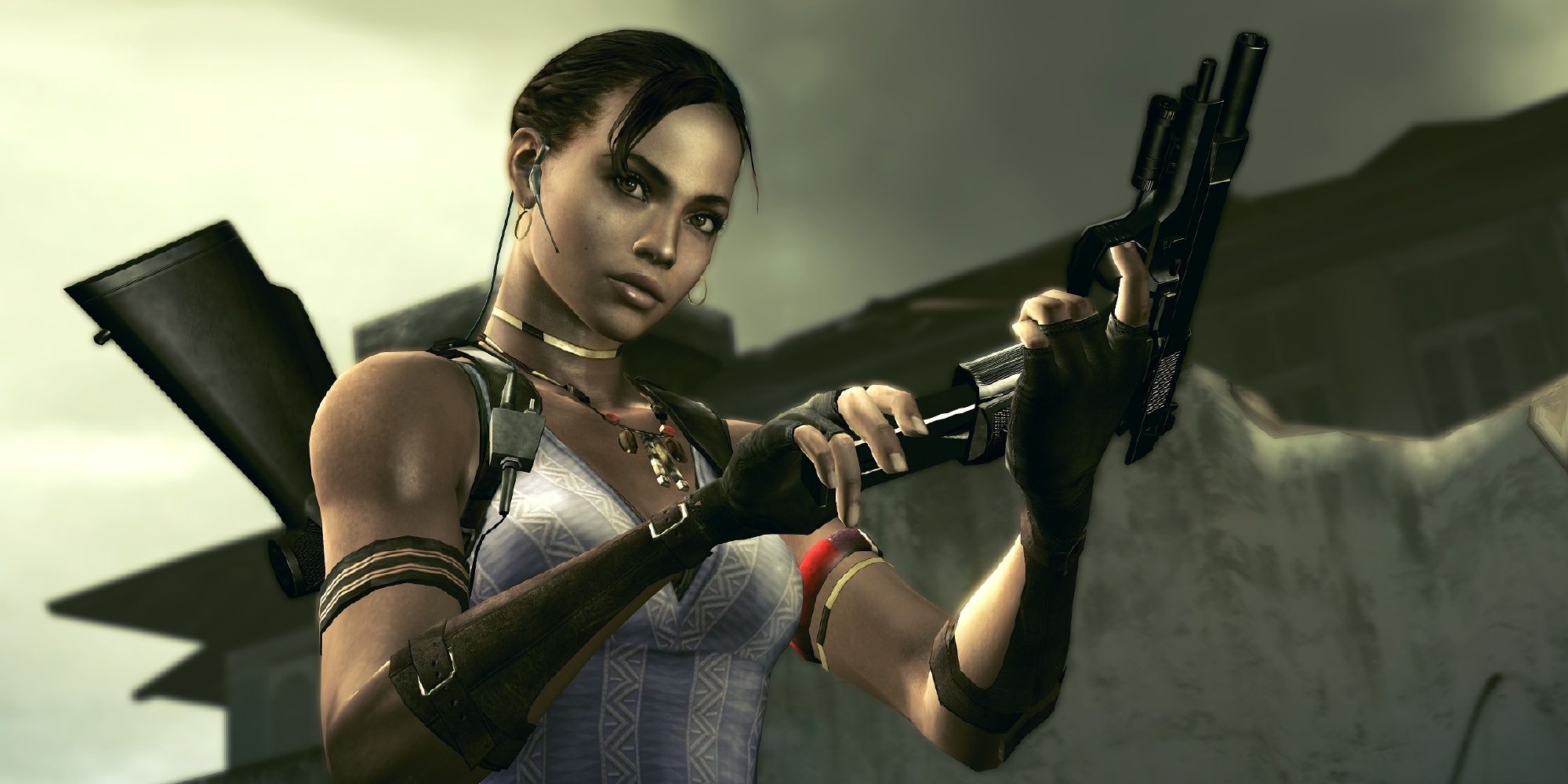 Sheva Alomar reloads her gun in Resident Evil 5