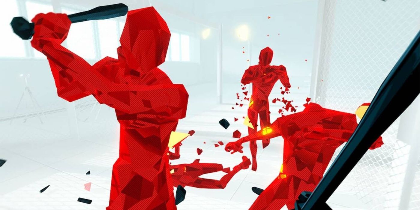 Screenshot of enemies approaching player in Superhot VR