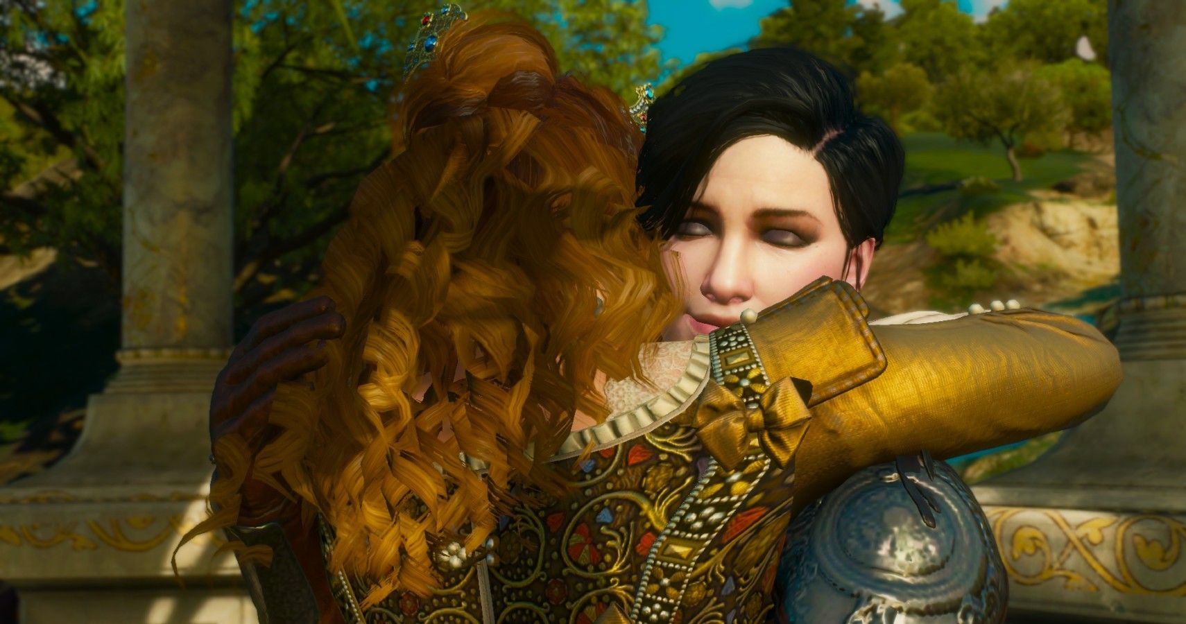 Witcher 3 Screenshot Of Syanna and Anna Hugging