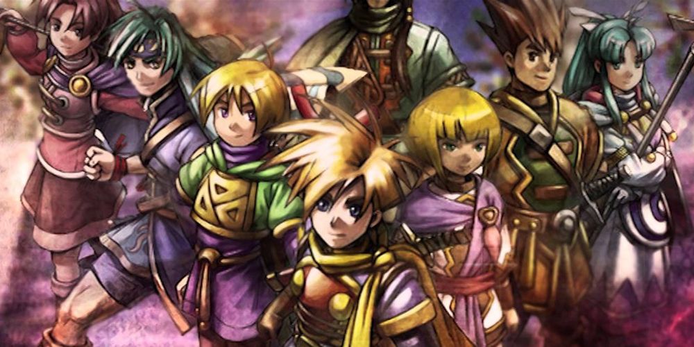 art for the main characters of golden sun, in a hand drawn style