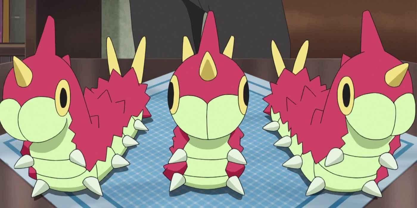 three CUTE wurmple next to each other. they are not ugly