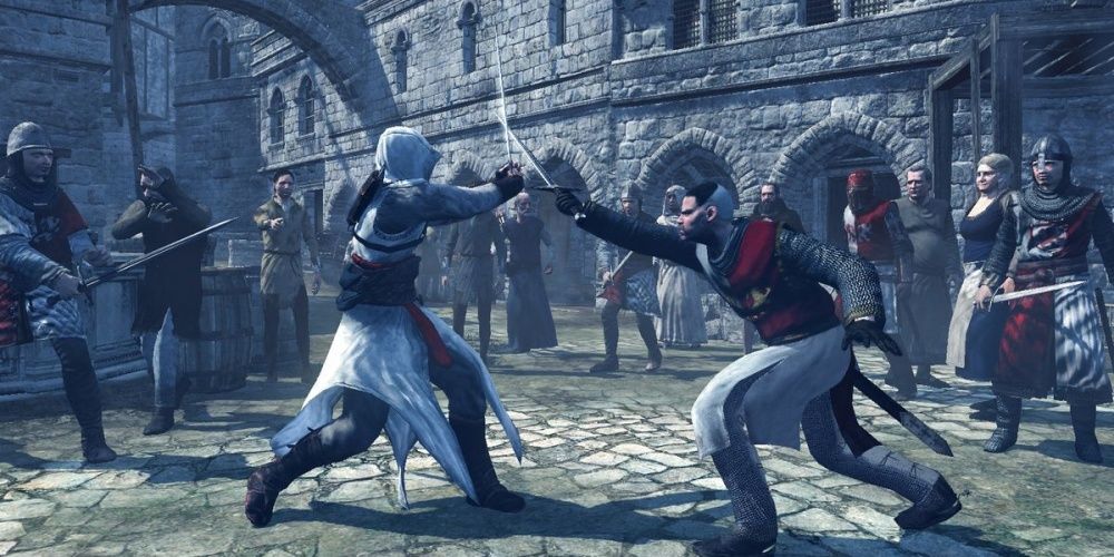 Assassins Creed One Altair Swordfight With Templars