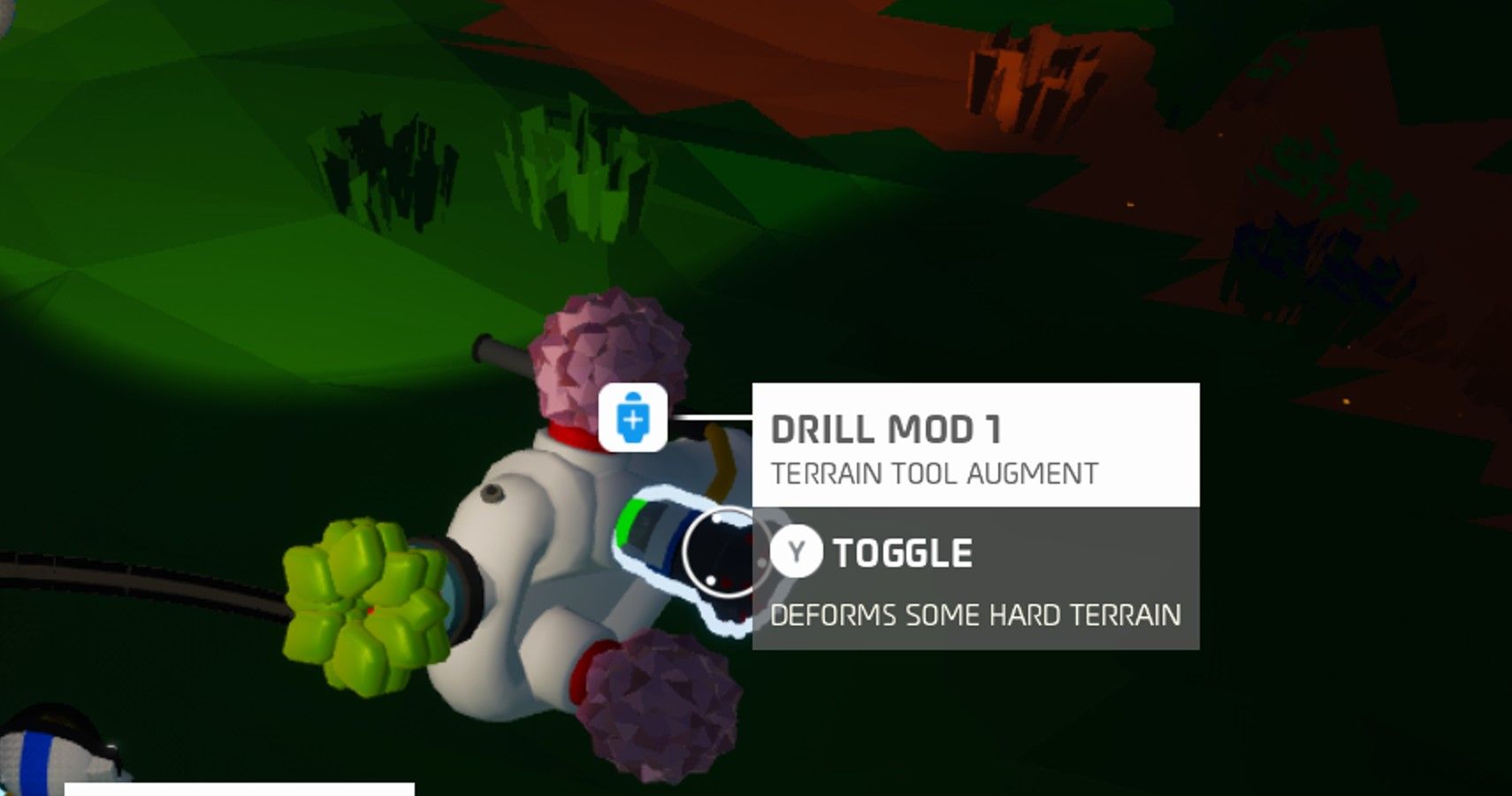 Astroneer drill mod close-up view