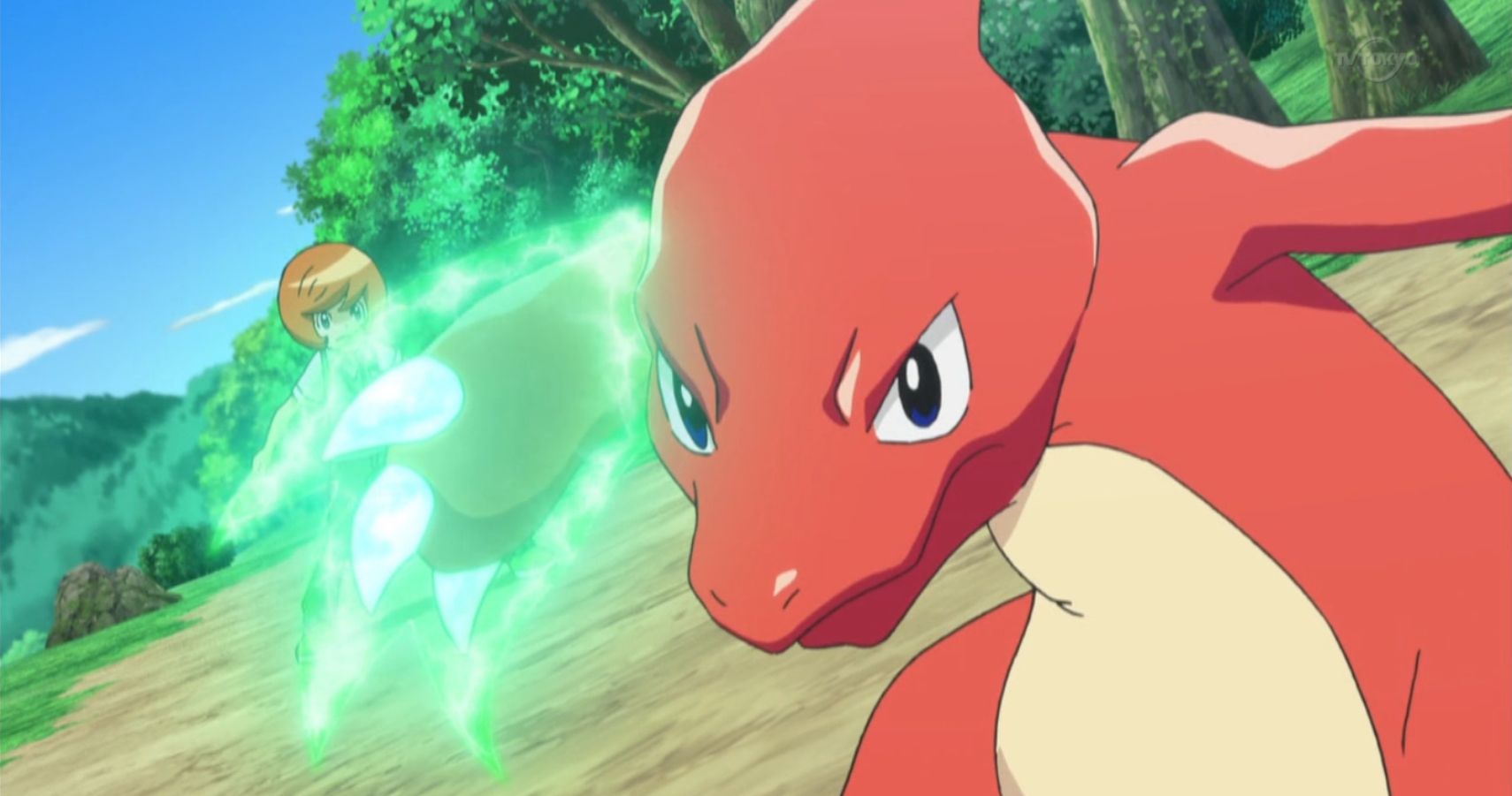 Charmeleon using Dragon Claw in the Pokemon anime