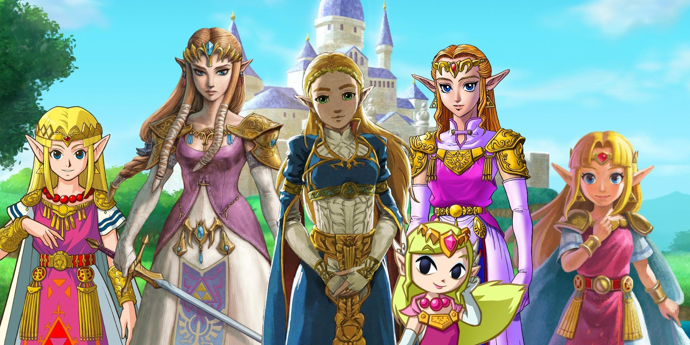 Many Zeldas from across the Legend of Zelda series
