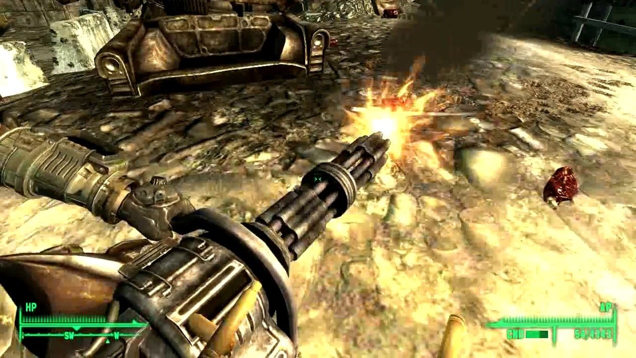 Fallout 3 Minigun being fired
