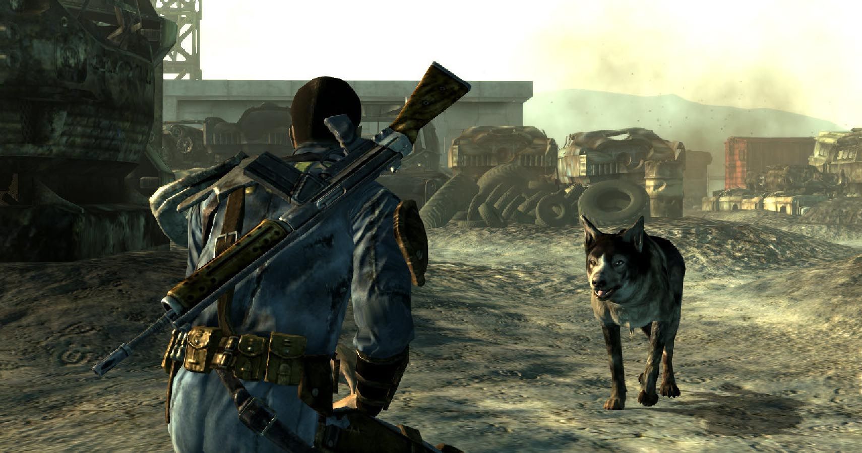 Fallout 3 Vault Dweller Next To Dog