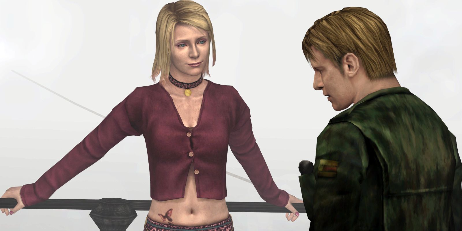Maria looking at James in Silent Hill 2.