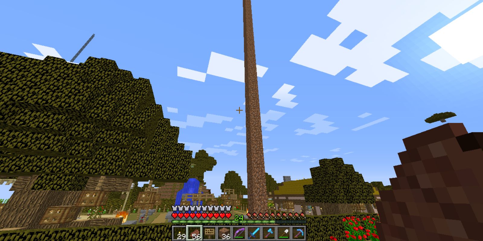 Minecraft Screenshot Of Giant Dirt Tower
