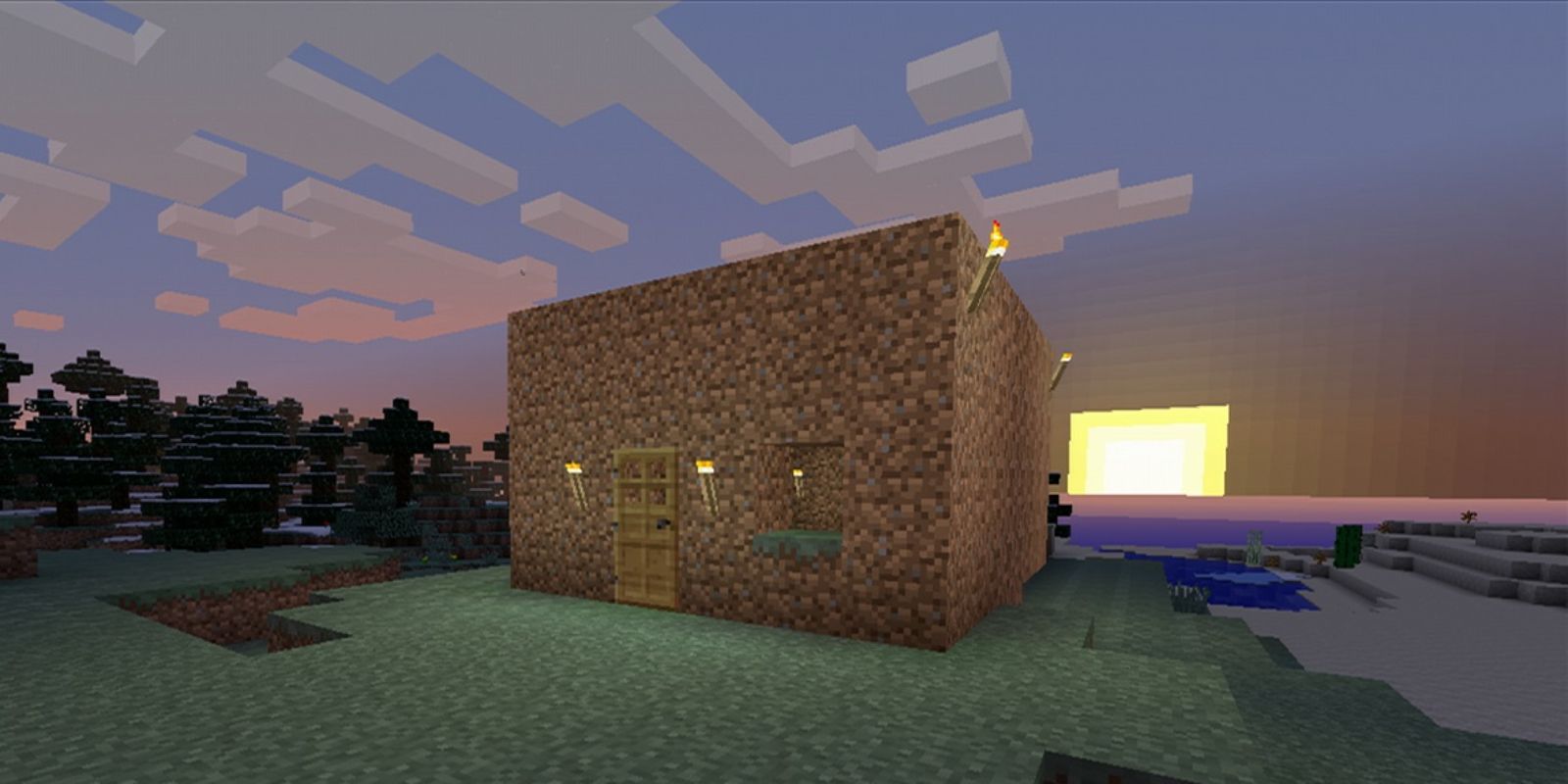 Minecraft Screenshot Of Basic Dirt Shelter