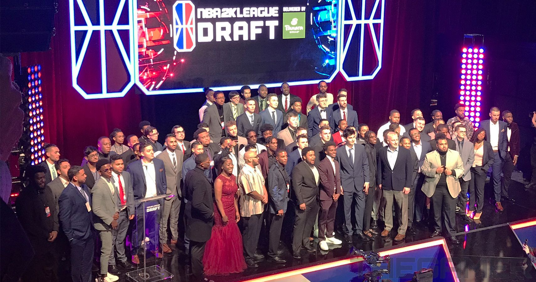 NBA 2k League Draft potential draftees stand for a group image at Terminal 5 in NYC.