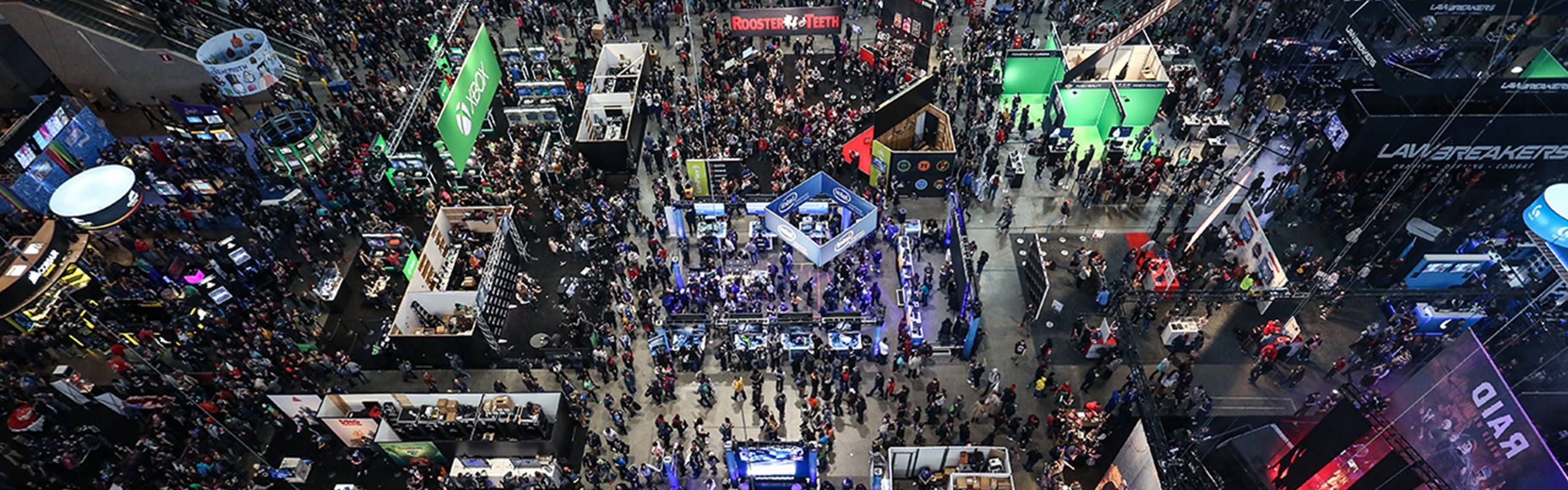Aerial view of Pax East.
