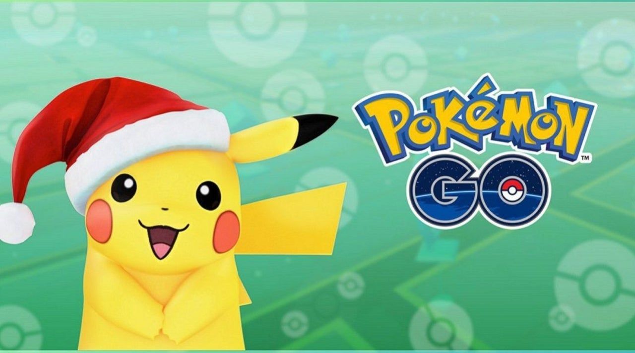 Pikachu wearing a santa hat