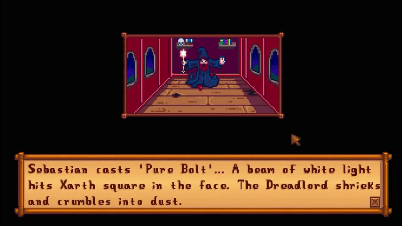 Sebastian playing D&amp;D in Stardew Valley