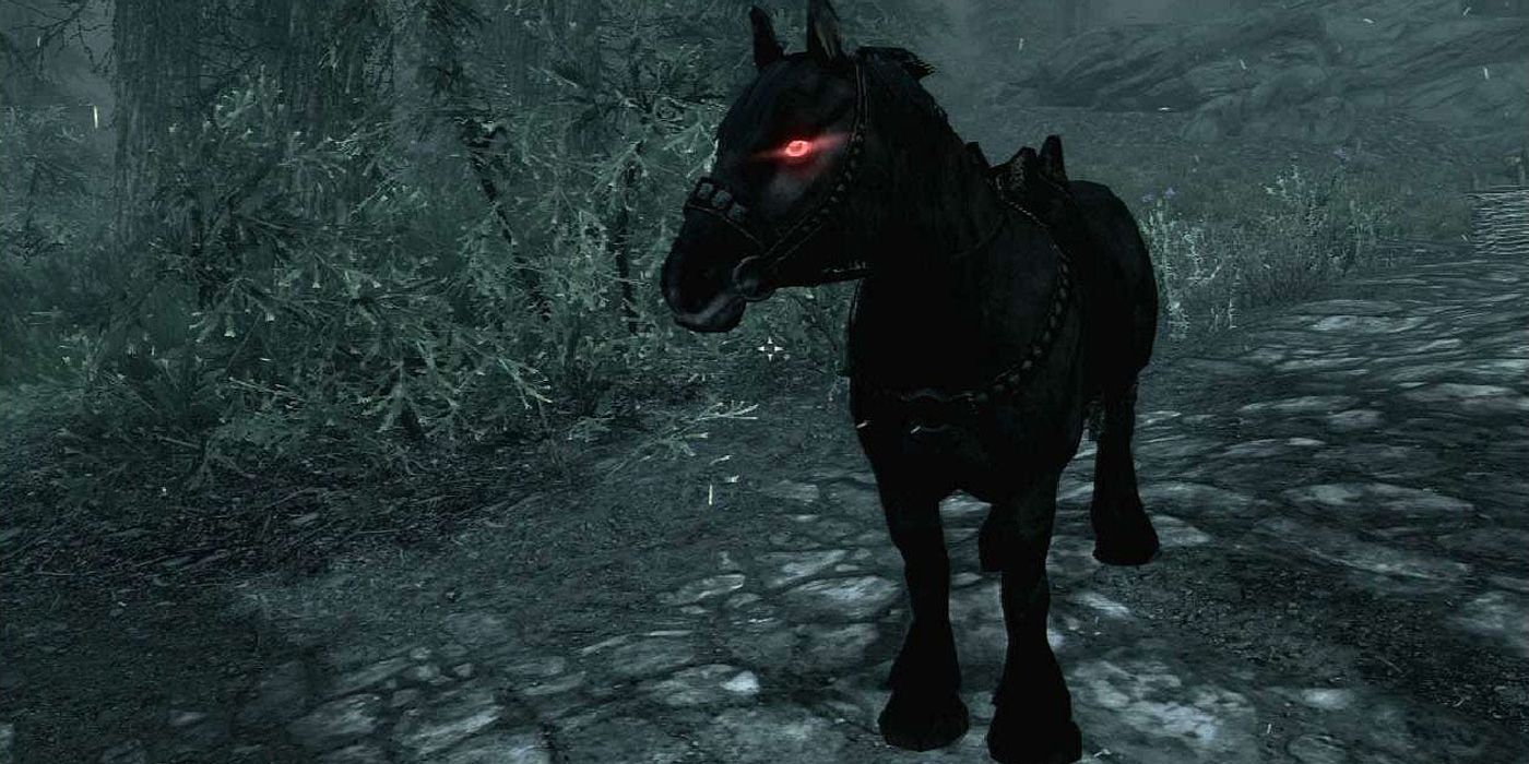 The horse Shadowmere in Skyrim