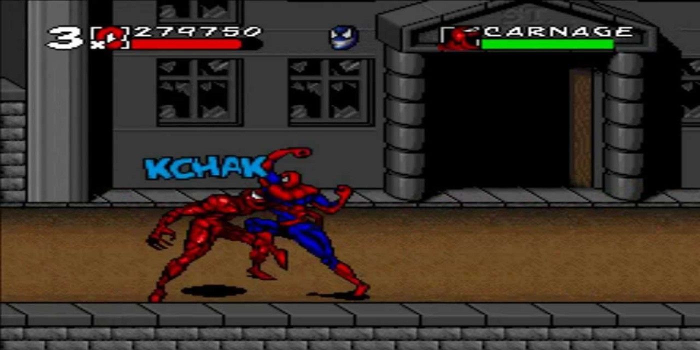 Spider-Man fighting Carnage